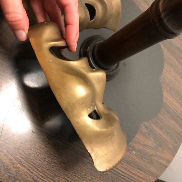 Amazing vintage solid brass actor masks - Picture 4 of 6